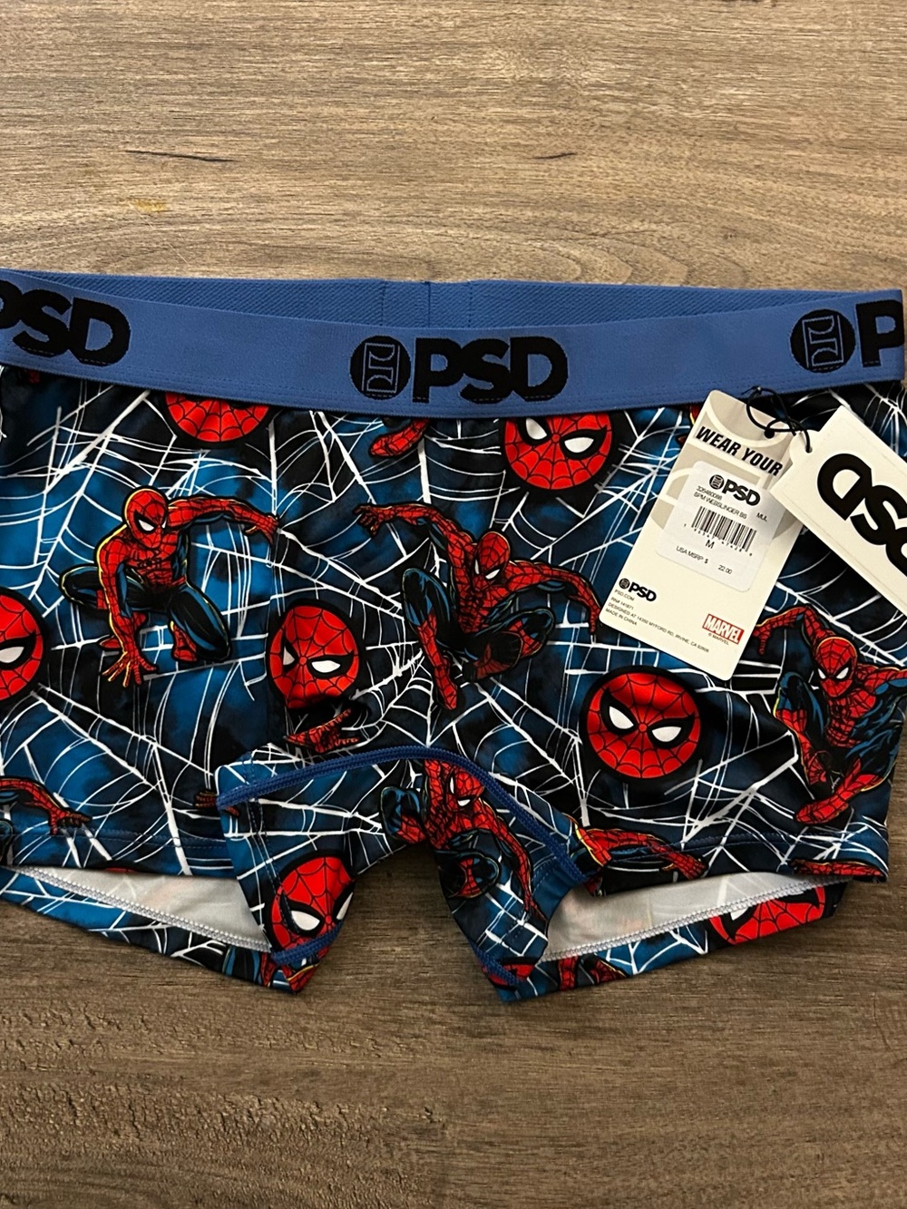 PSD Kids Spider-Man Boxer Briefs in Blue and Red